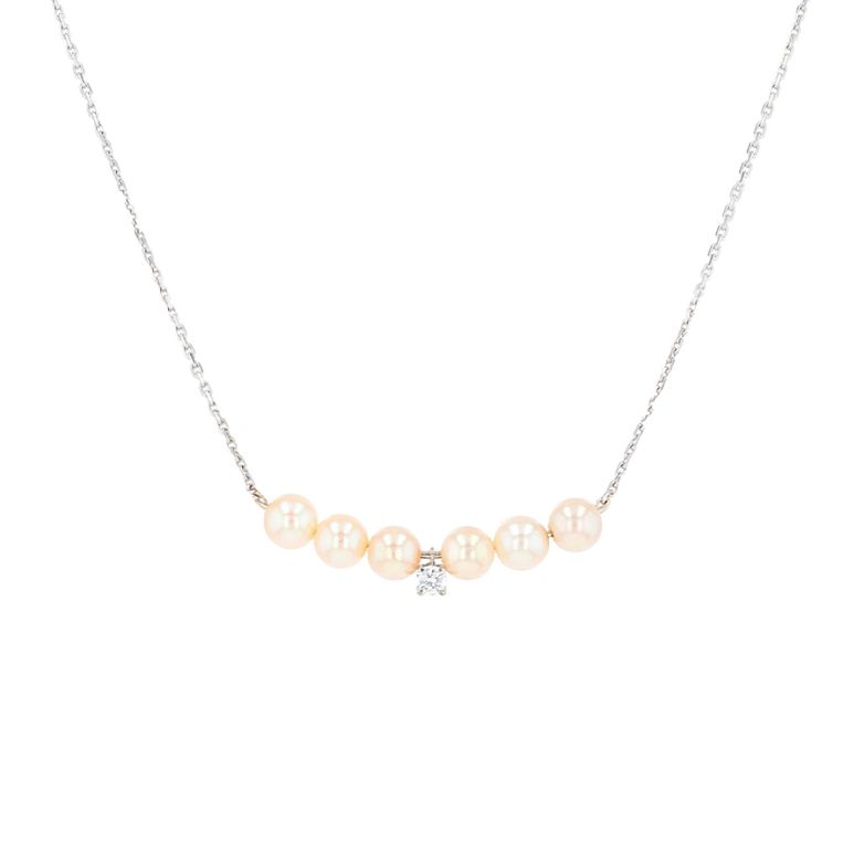 Acheter Collier perles et diamant 0.11 carat or blanc 4.91g Comme neuf - 720,00 € Collier perles et diamant 0.11 carat or blanc 4.91g Comme neuf - reconditionné disponible sur Gemme Les Bijoux